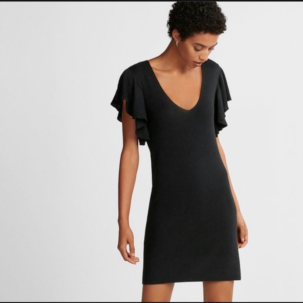 Express Ruffle Sleeve Sweater Dress